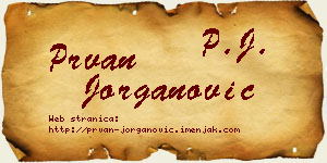 Prvan Jorganović vizit kartica